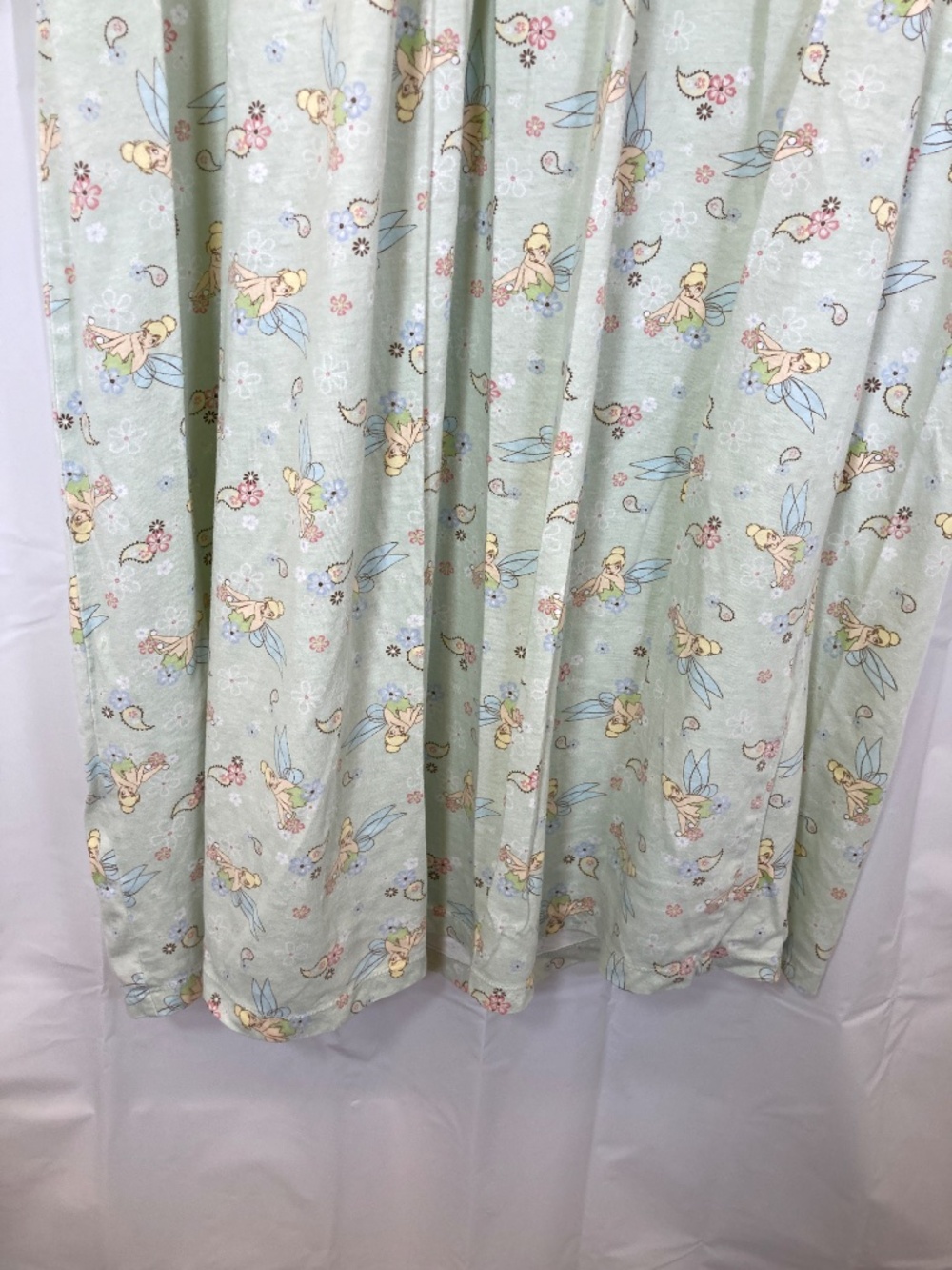 Disney Tinkerbell Pajama Gown Sz L 12/14 green Long Sleeve V Neck - Picture 5 of 13